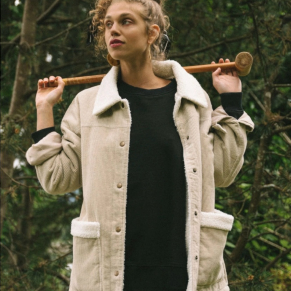 Jackson Rowe Cream Corduroy Sherpa Jacket